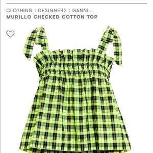 Never work Ganni checked top